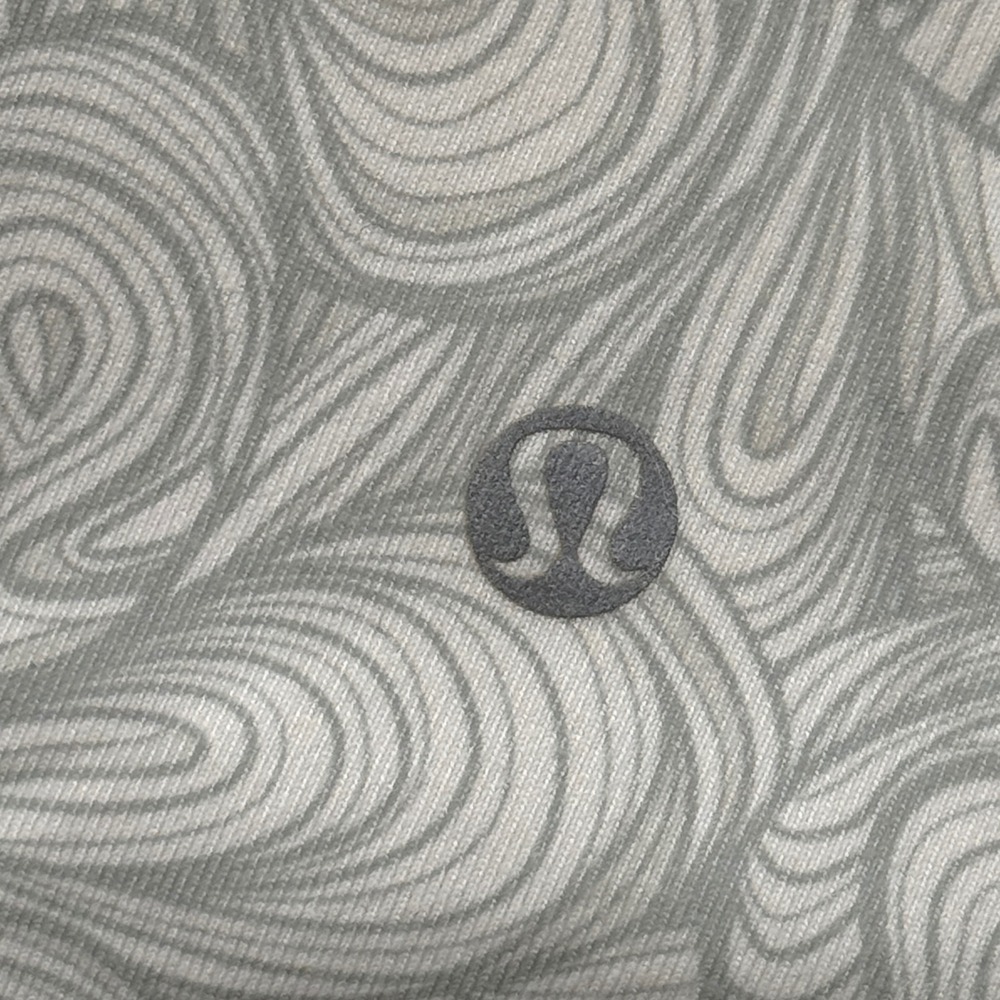 Lululemon Halter Top Women's 4 Gray White Swirl Print Built-in Bra Yoga Workout - Picture 5 of 7